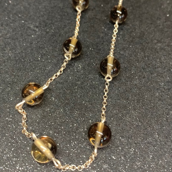 NWOT Sterling Silver Smokey Topaz Beaded Necklace - Picture 8 of 16